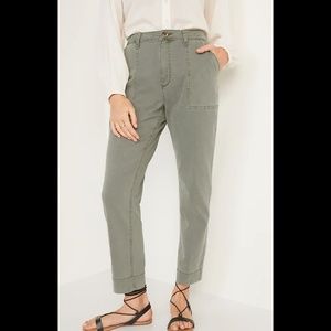 Old Navy | High-Waisted Canvas Workwear Pants | Green | Size 14 | LIKE NEW